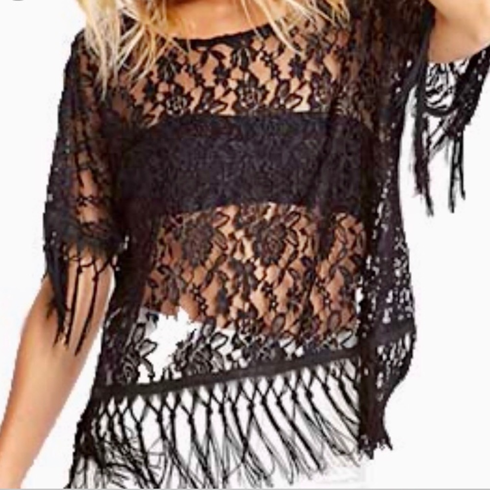 Forever21 Floral Fringe Top